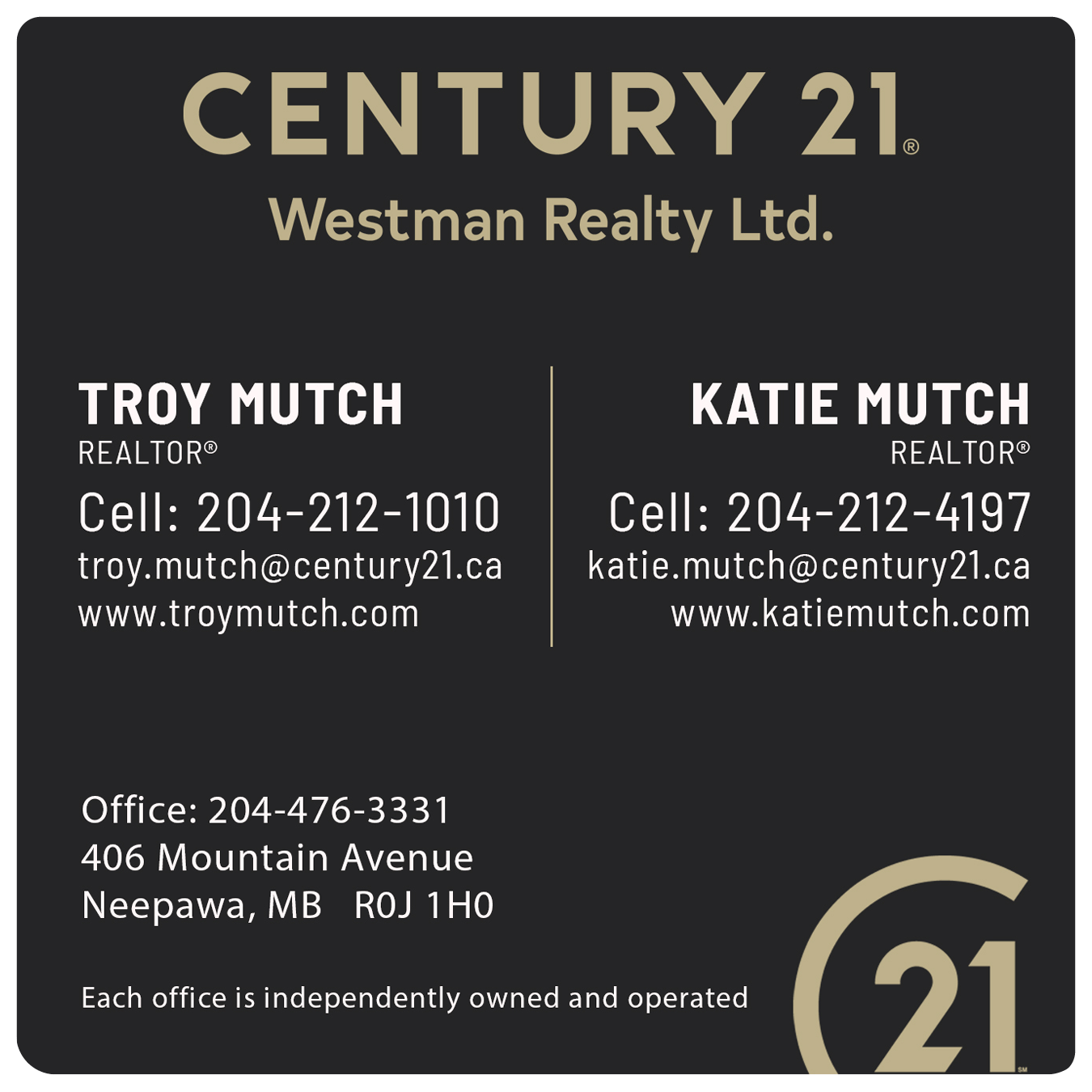 Troy Mutch - Century 21 Westman Realty Ltd.